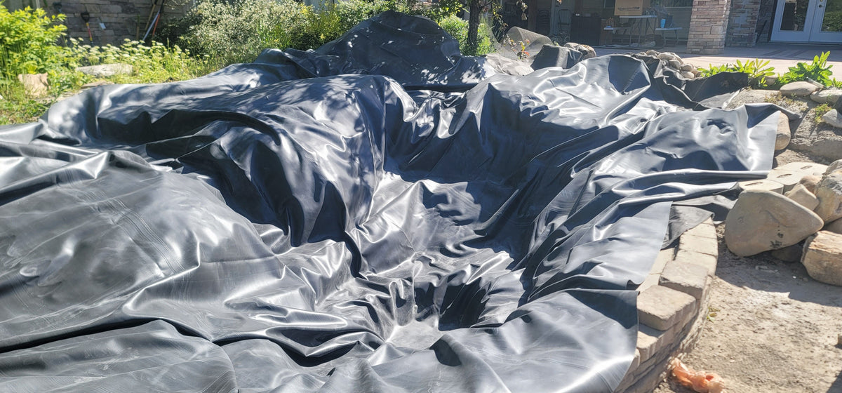 Pond built with an EPDM pond liner