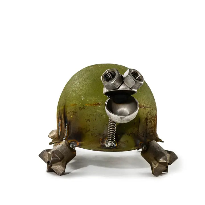 Auténtico casco militar excedente con decoración de tortuga