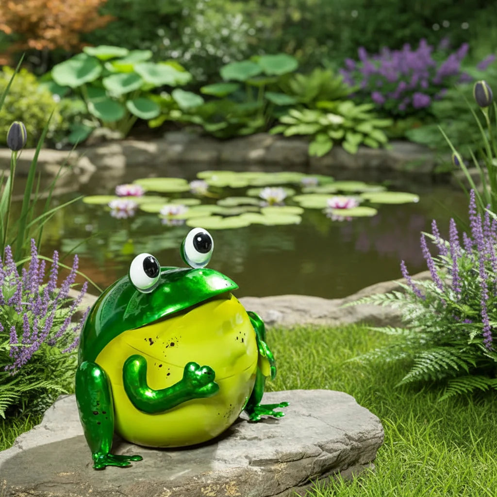 7" Metal Portly Frog