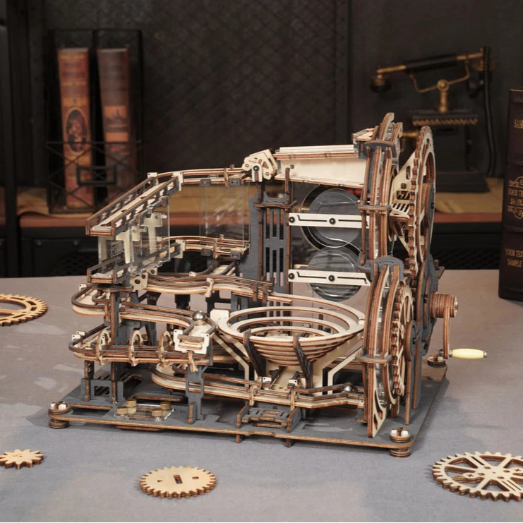 Marble Night City Mechanical Wood Model