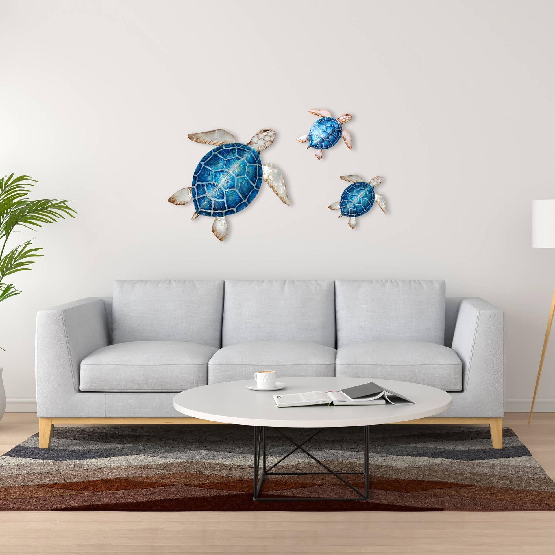 Decoración de pared de tortuga marina azul