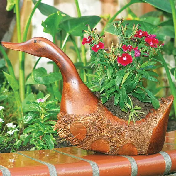 Maceta de bambú y teca natural