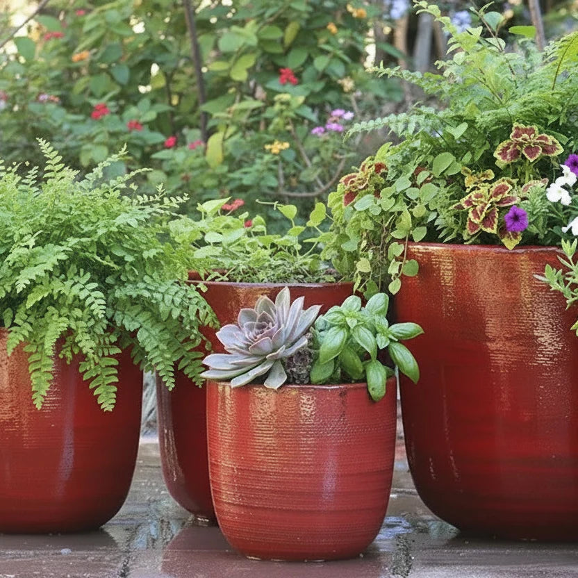 Maceta Good Earth Bucket | Rojo Tropical