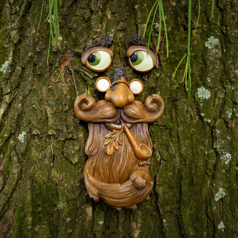 Decoración de caras de árboles para exteriores: arte de jardín con temática de árboles