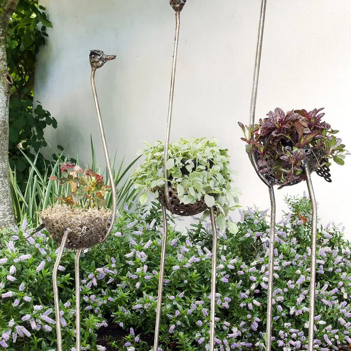 Recycled Metal Ostrich Bowl
