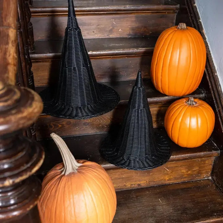 Sombrero de bruja de mimbre sintético