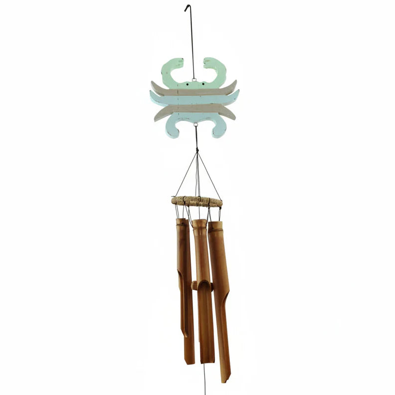 Carillón de viento de bambú con forma de cangrejo pastel