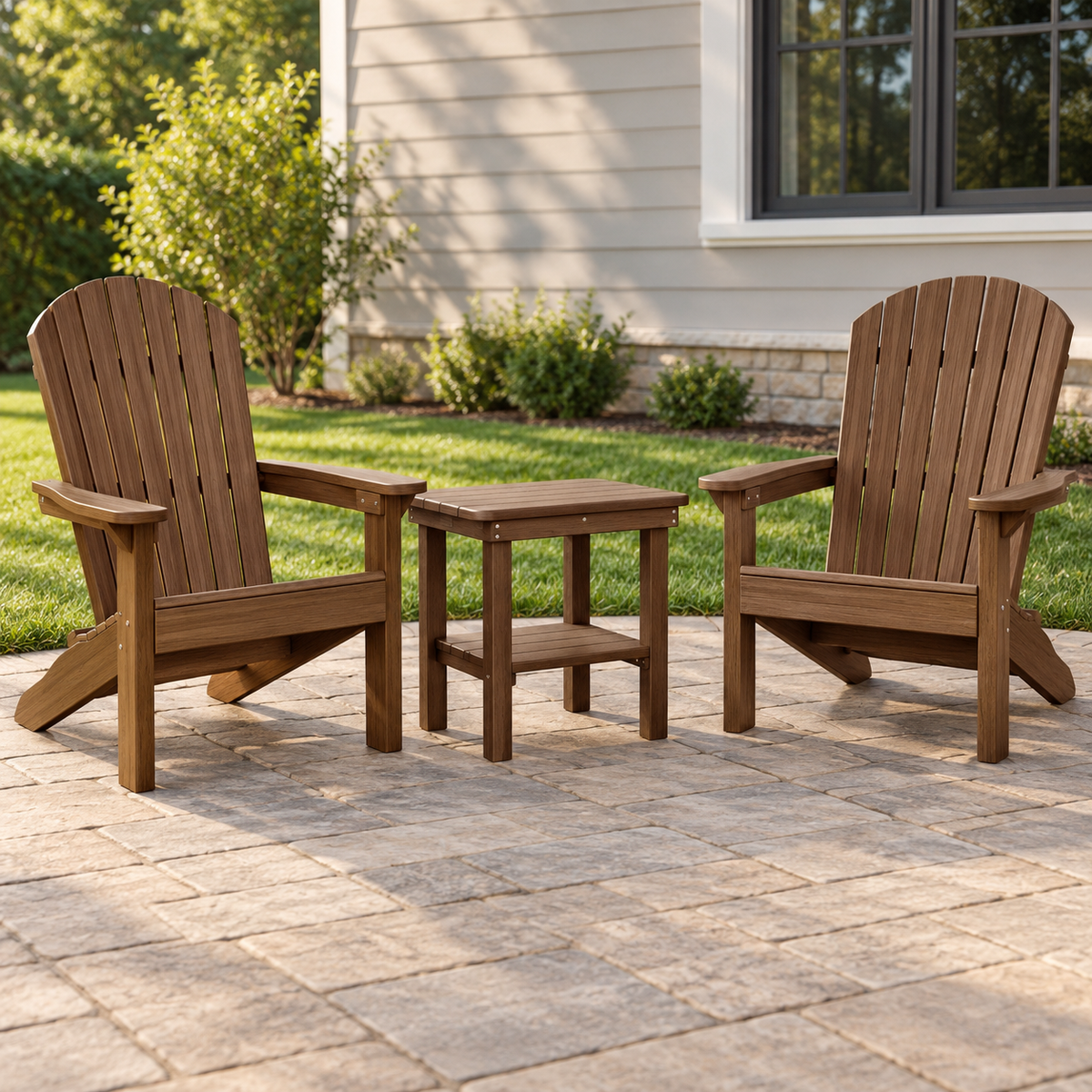 Comfo-Back Adirondack Conversation Furniture Set – 3 Piece