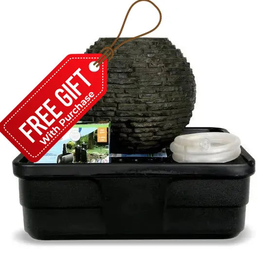 Extra Small Stacked Slate Sphere Fountain Kit