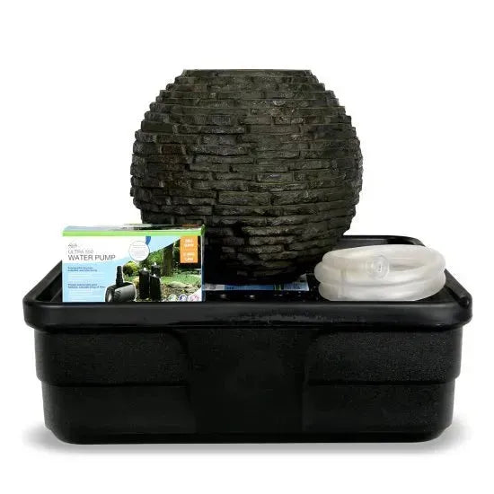 Extra Small Stacked Slate Sphere Fountain Kit
