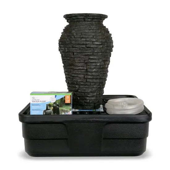 Extra Small Stacked Slate Urn Fountain Kit