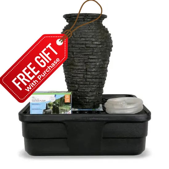 Extra Small Stacked Slate Urn Fountain Kit | 24"