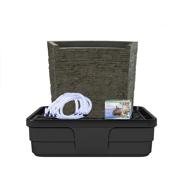 Stacked Slate Spillway Wall Landscape Fountain Kit | 32"