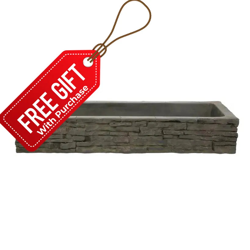Stacked Slate Wall Topper | Straight Quad-Spill