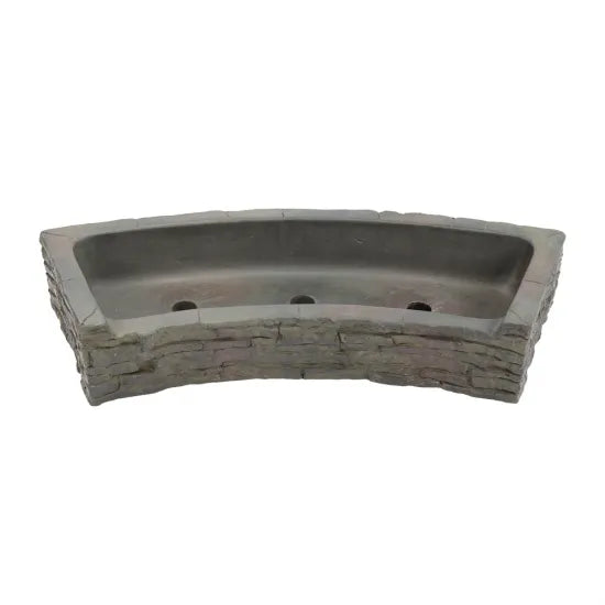 Remate de pared de pizarra apilada | Derrame frontal curvo