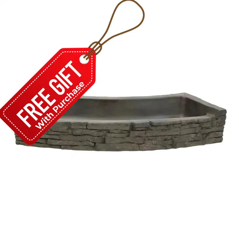 Stacked Slate Wall Topper | Curved Rear-Spill