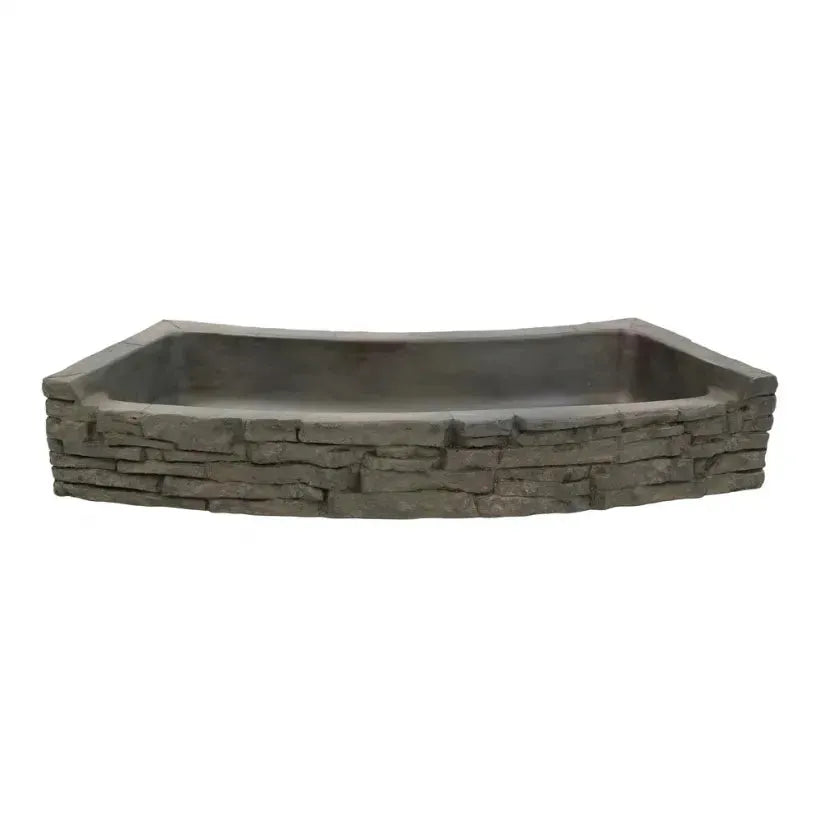 Stacked Slate Wall Topper | Curved Rear-Spill