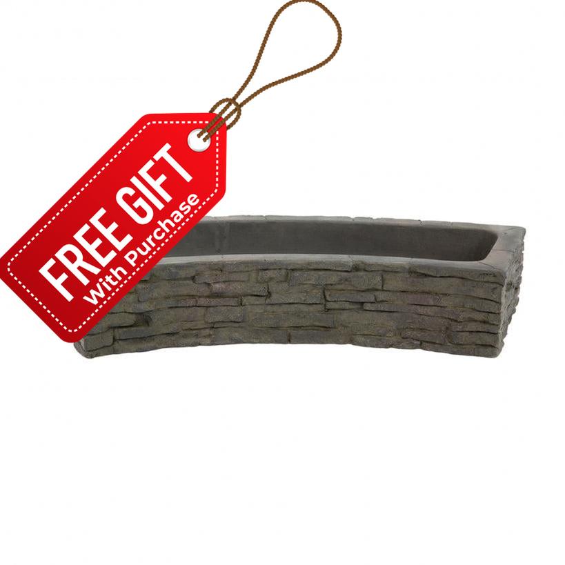 Stacked Slate Wall Topper | Curved Quad-Spill