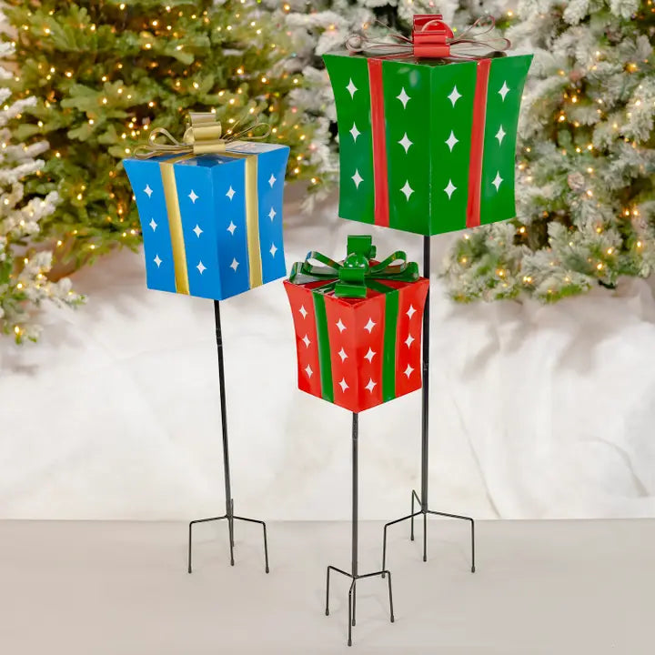 Estacas para cajas de regalo de Navidad