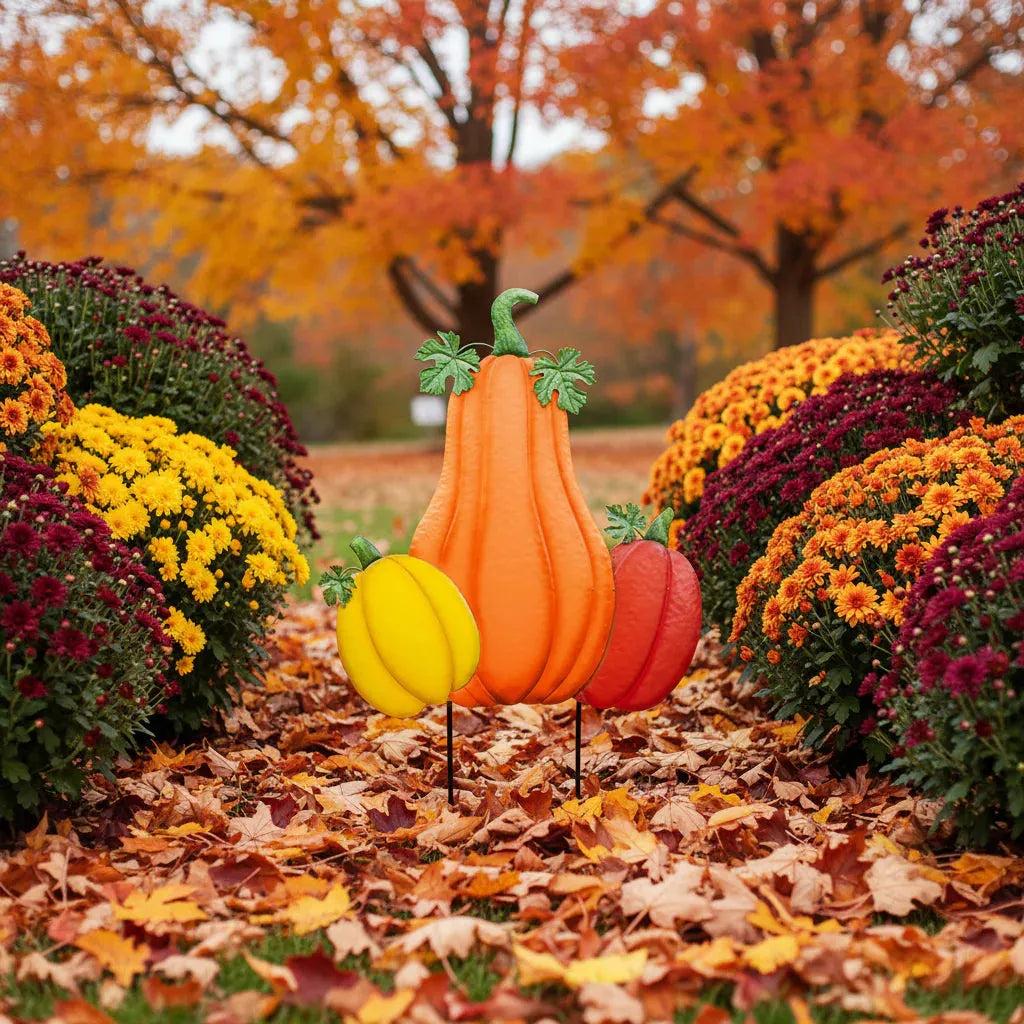 Estaca de metal de triple calabaza