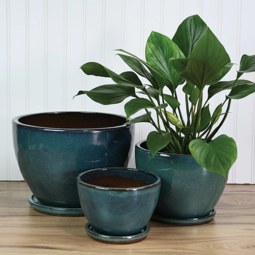 Bell Planter w/ Saucer | Jade