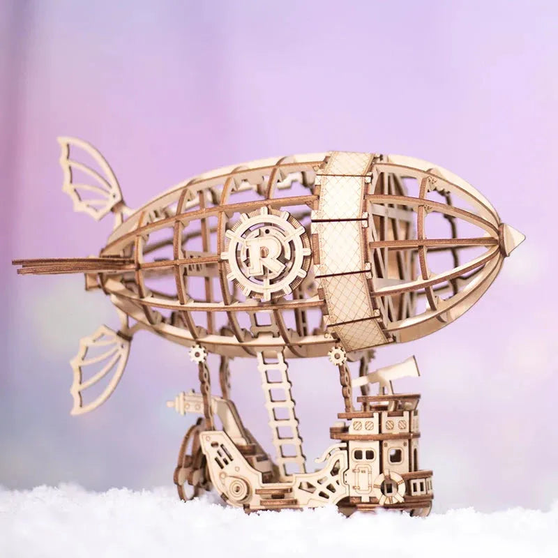 Dirigible de madera cortado con láser en 3D