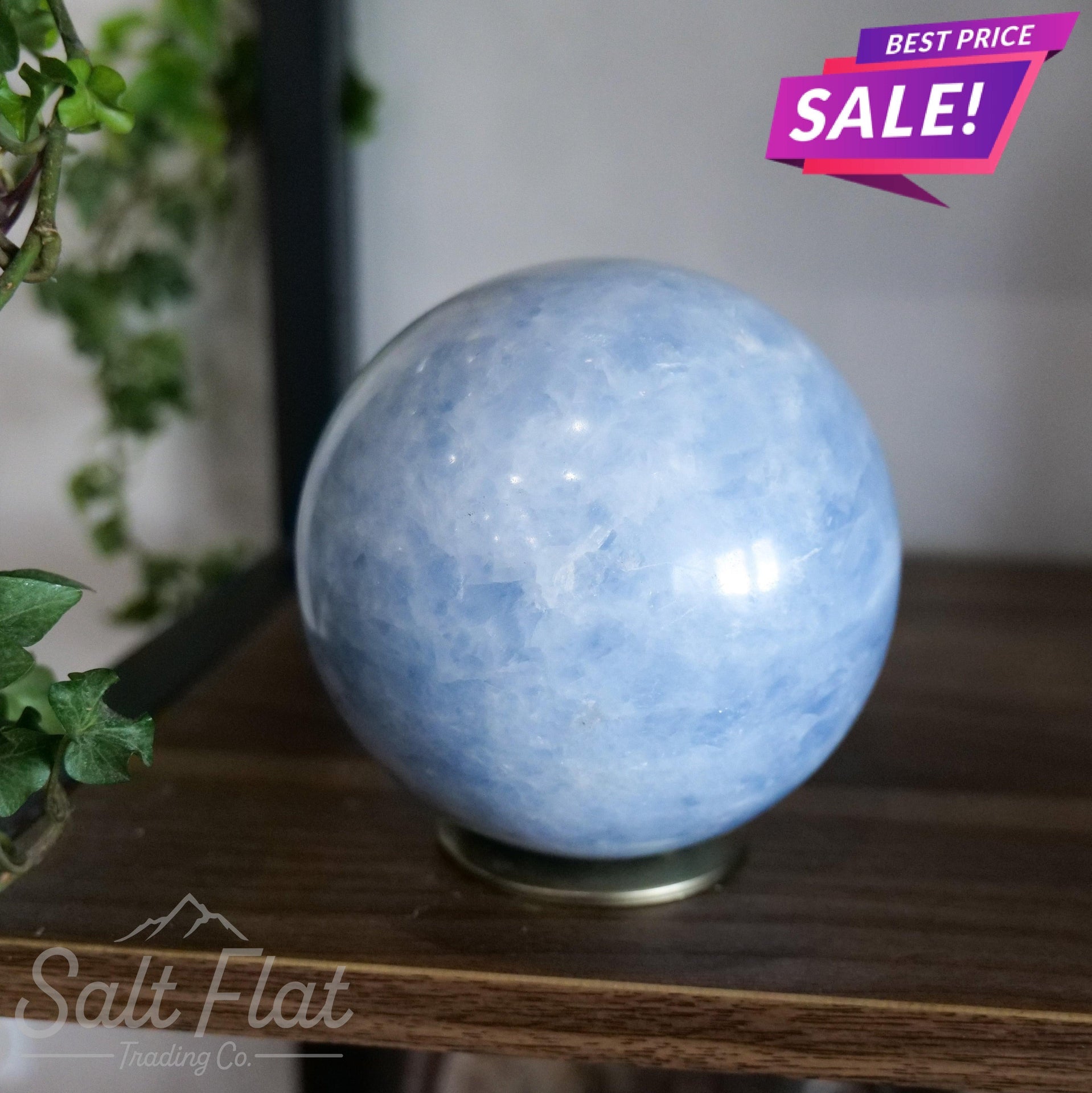 Esfera de calcita azul
