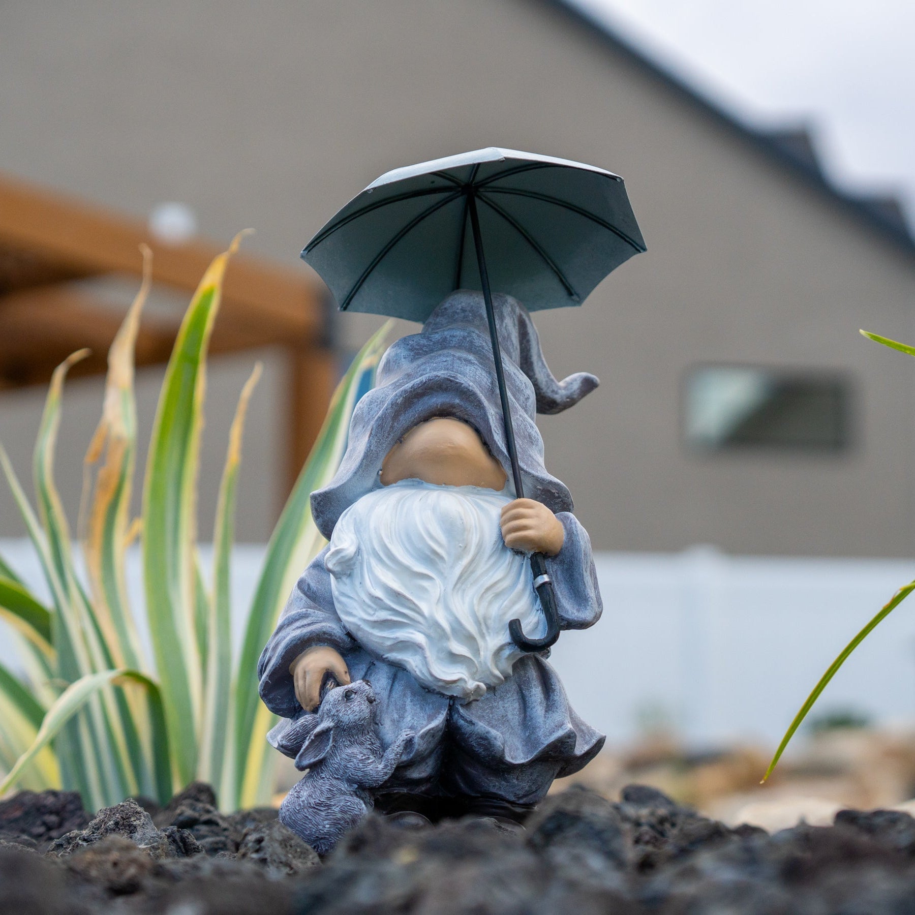 Gnome with Umbrella Statue