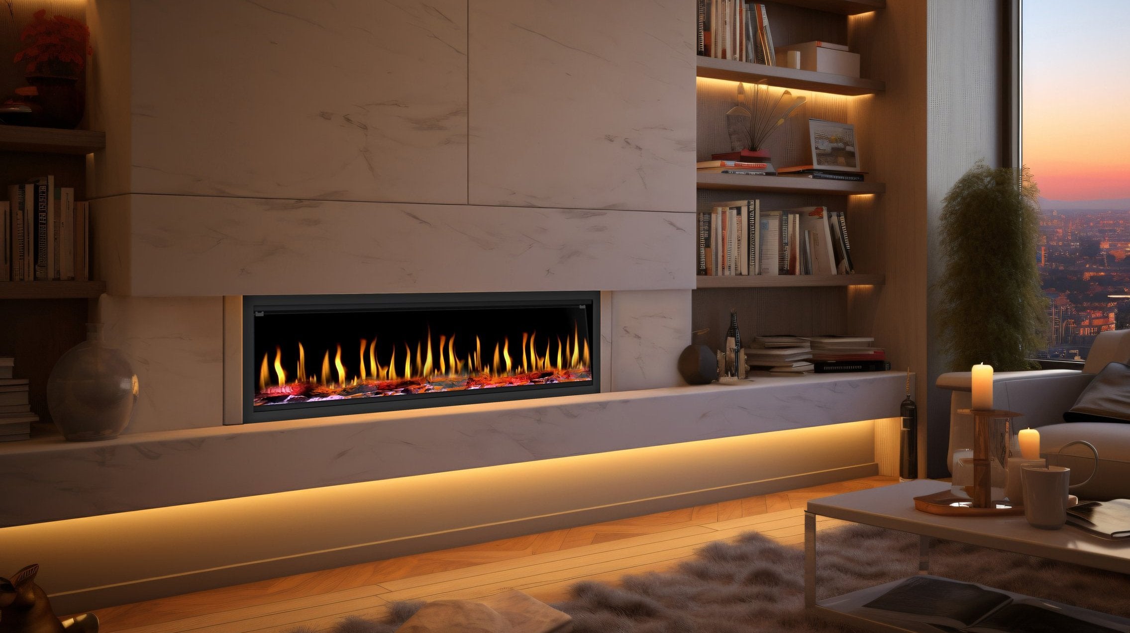 Tempo Series Smart Virtual Electric Fireplace by Dynasty