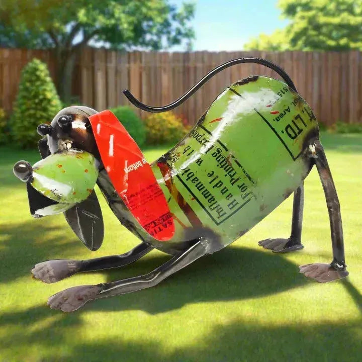 Perro boca abajo