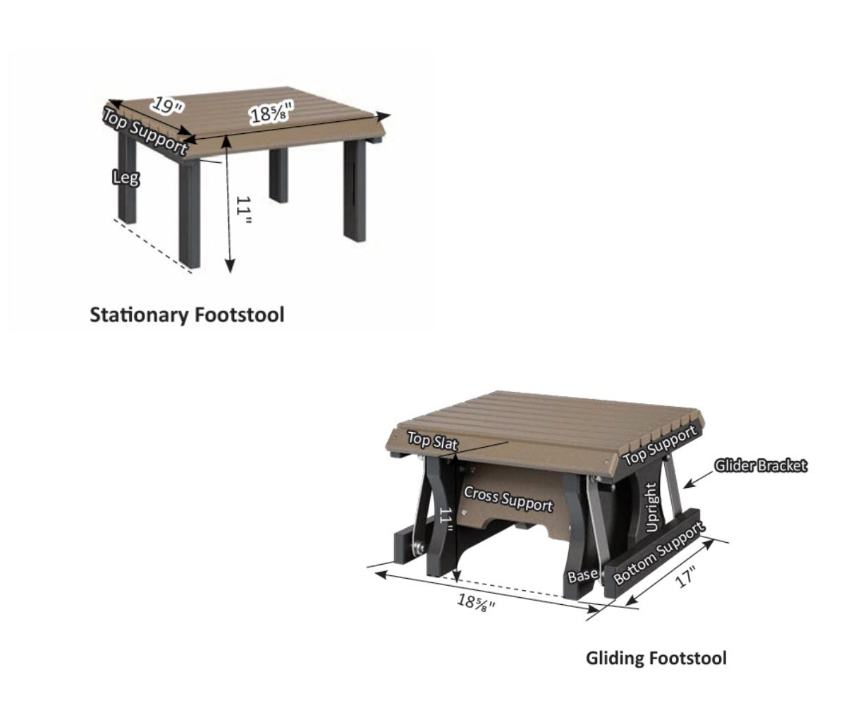 Stationary & Gliding Footstools