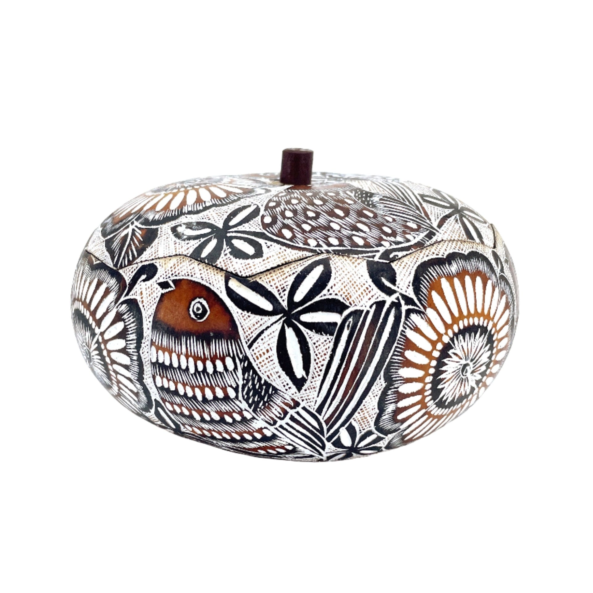 Pájaros de encaje - Caja de calabaza mediana