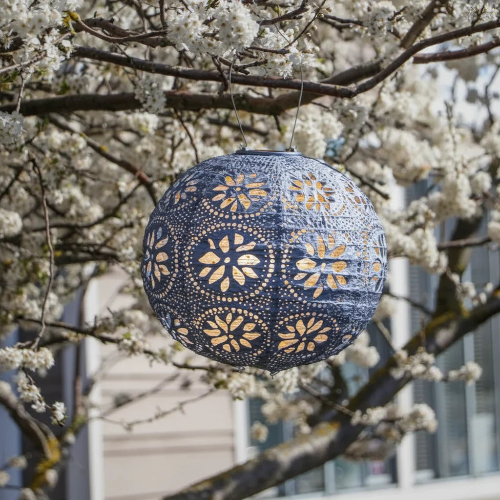 Farol solar Stella Boho de 30 cm con forma de globo