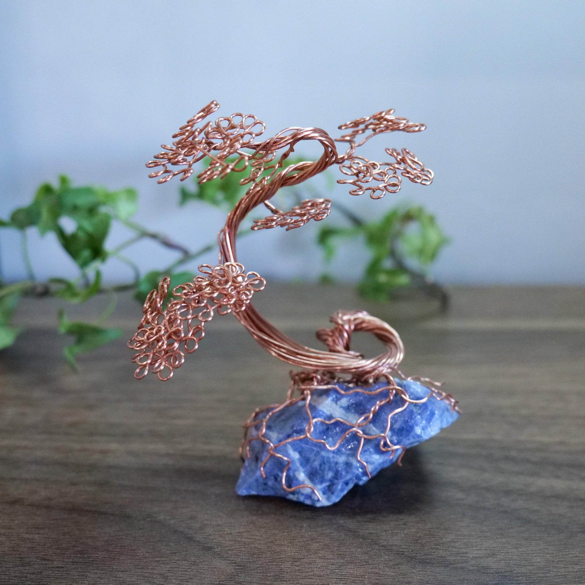 Mini Copper Bonsai Tree- Sodalite