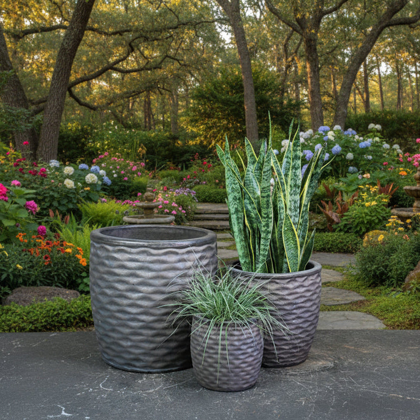 Round Wave Planter | Bronze