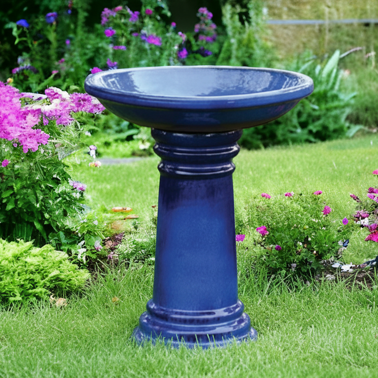 Large Traditional Birdbath 21″D x 23″H | Blue