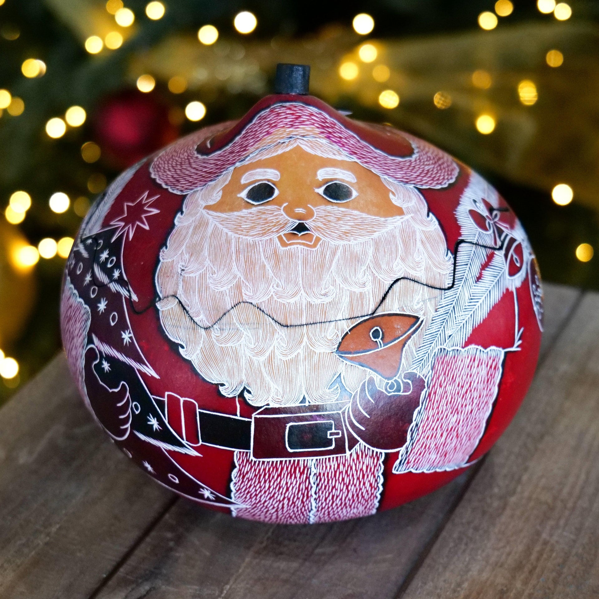 Caja grande de calabaza de Papá Noel