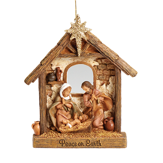 Fontanini Holy Family Ornament with Stable