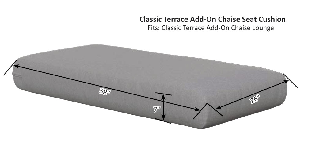 Classic Terrace Chaise Seat Cushion & Add on Cushion