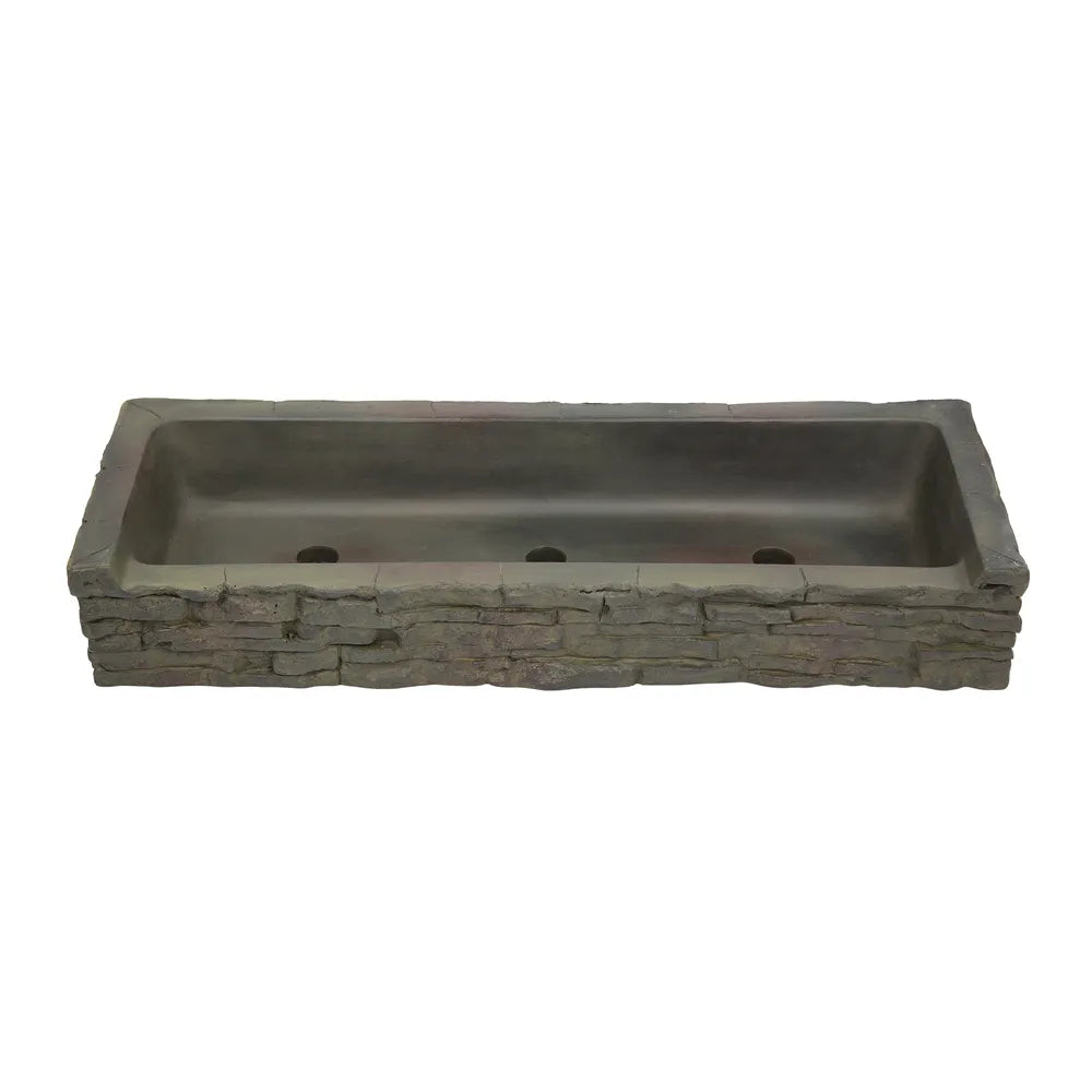Remate de pizarra apilado recto con derrame frontal