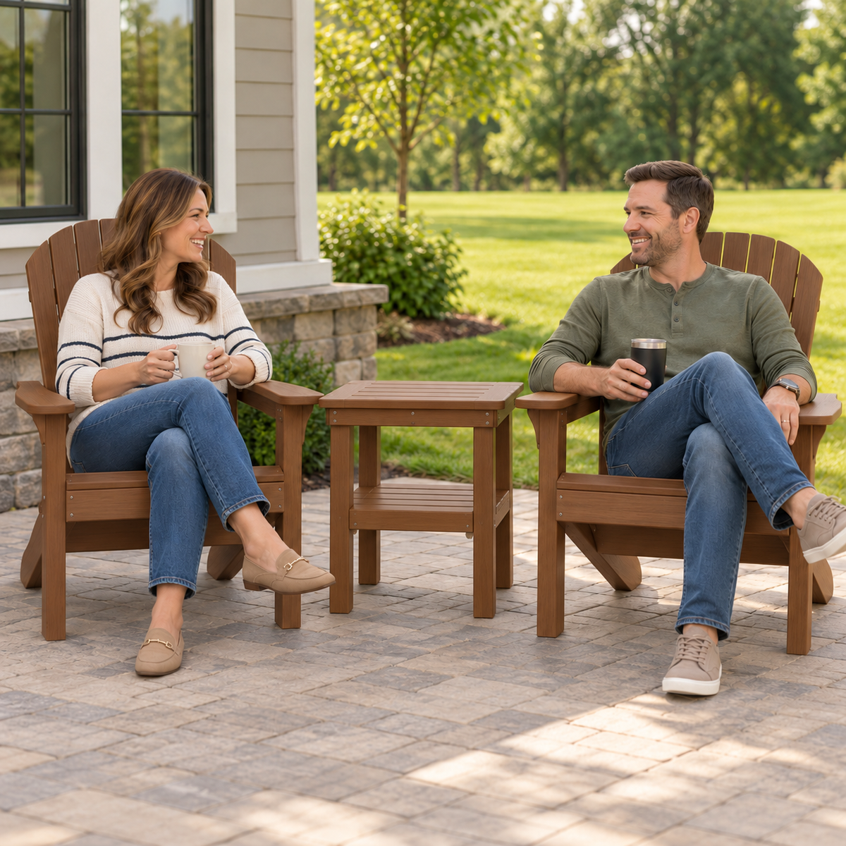 Comfo-Back Adirondack Conversation Furniture Set – 3 Piece