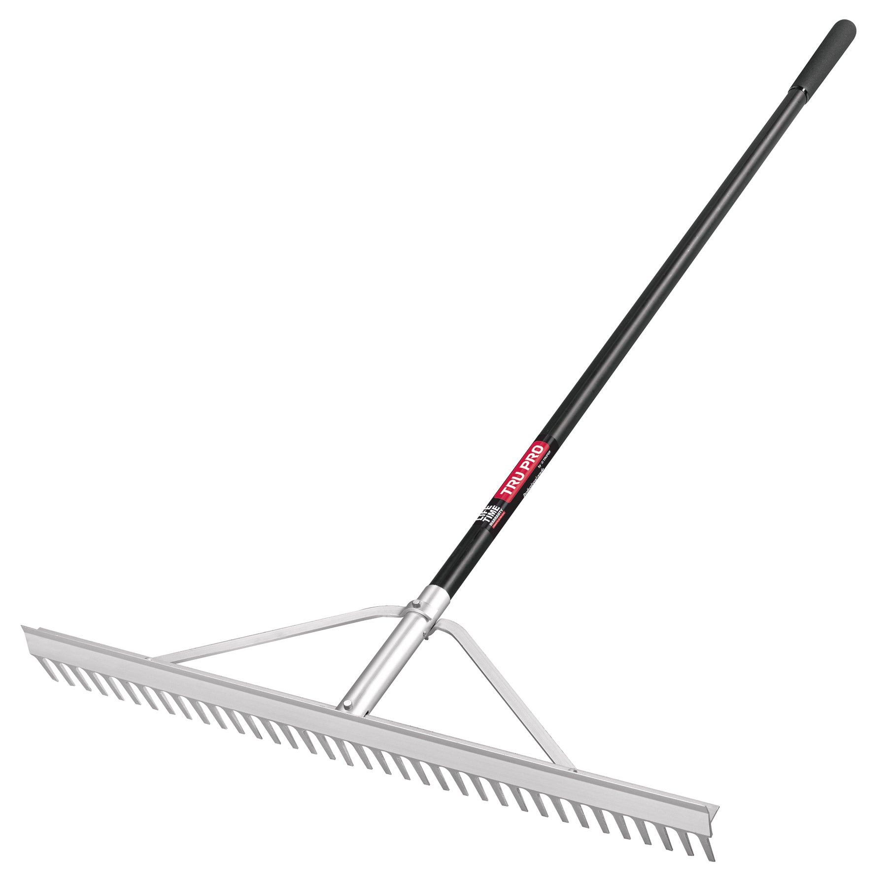 Rastrillo de aluminio para jardinería de 36" | Mango de 66"