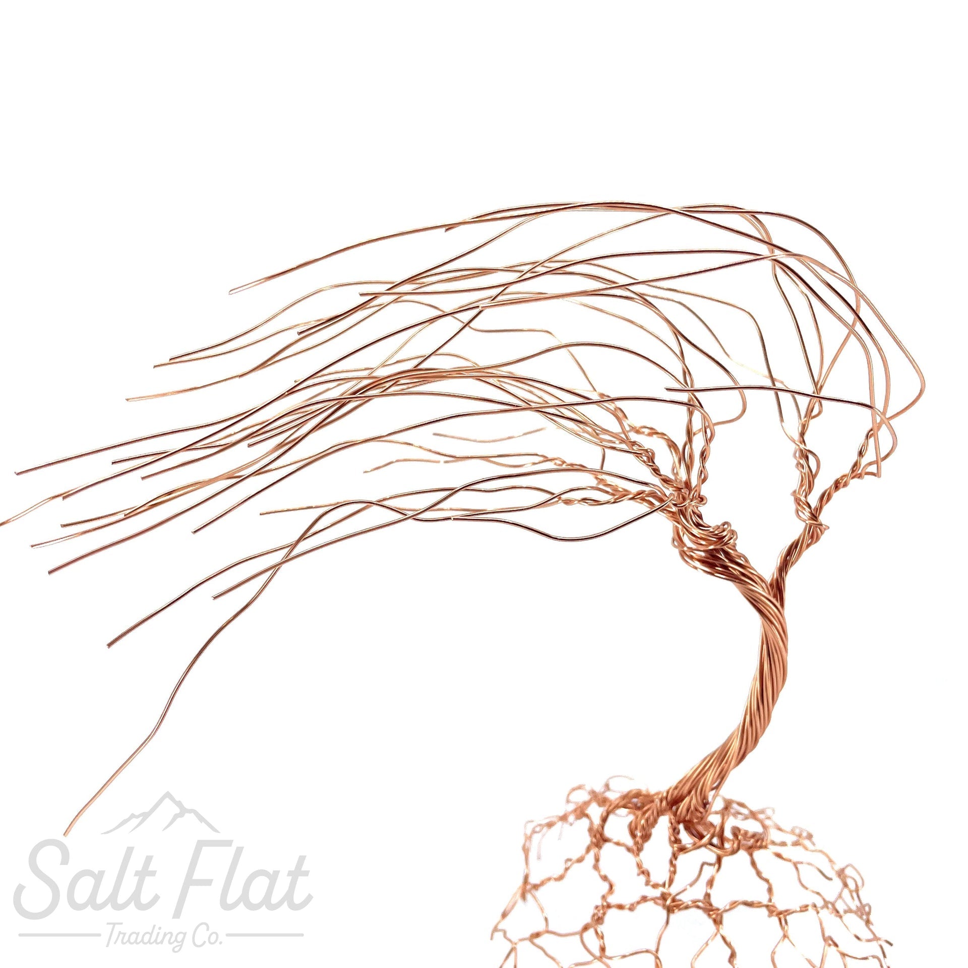 Árbol de alambre mediano azotado por el viento