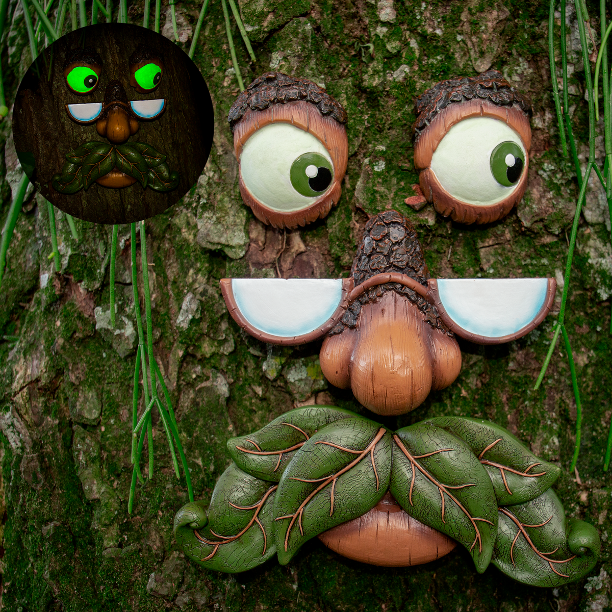 Decoración de caras de árbol para exteriores: arte de jardín con forma de árbol
