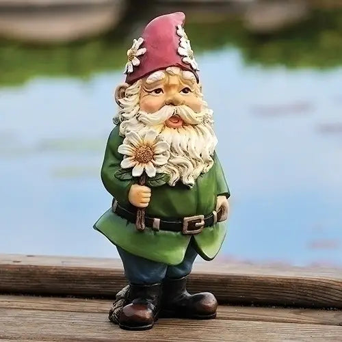 Gnome with Daisy Statue