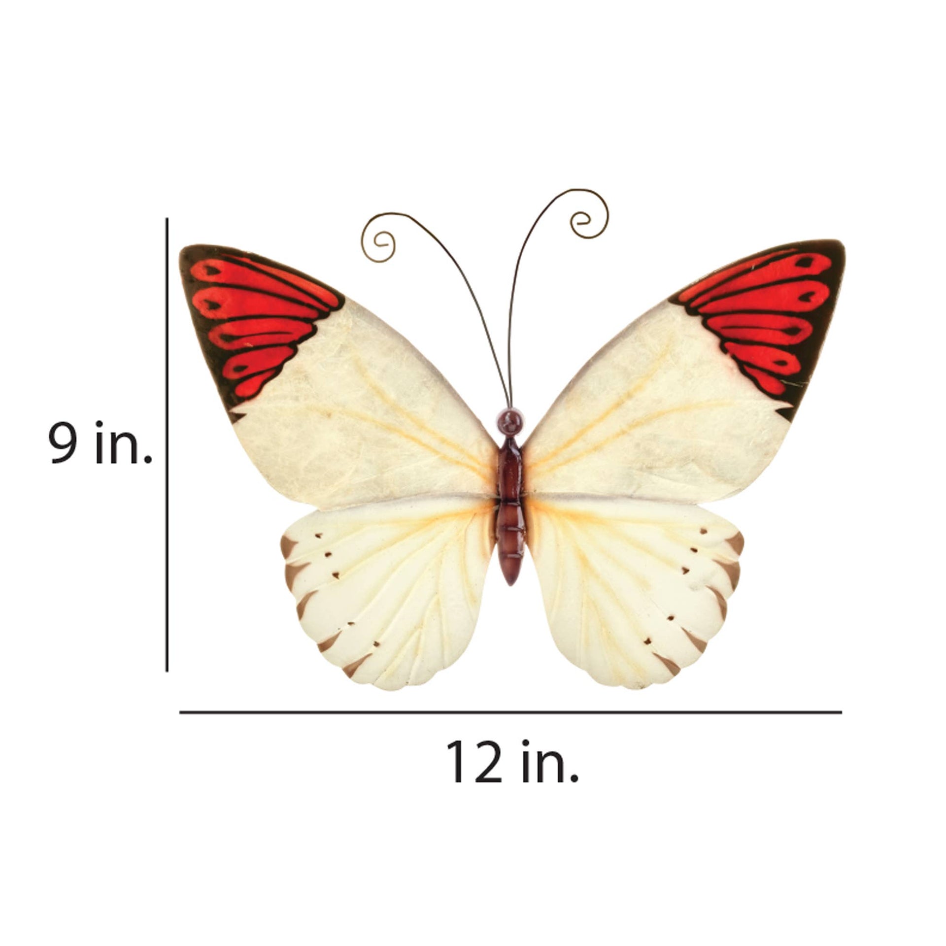 Decoración de pared de mariposa con puntas rojas