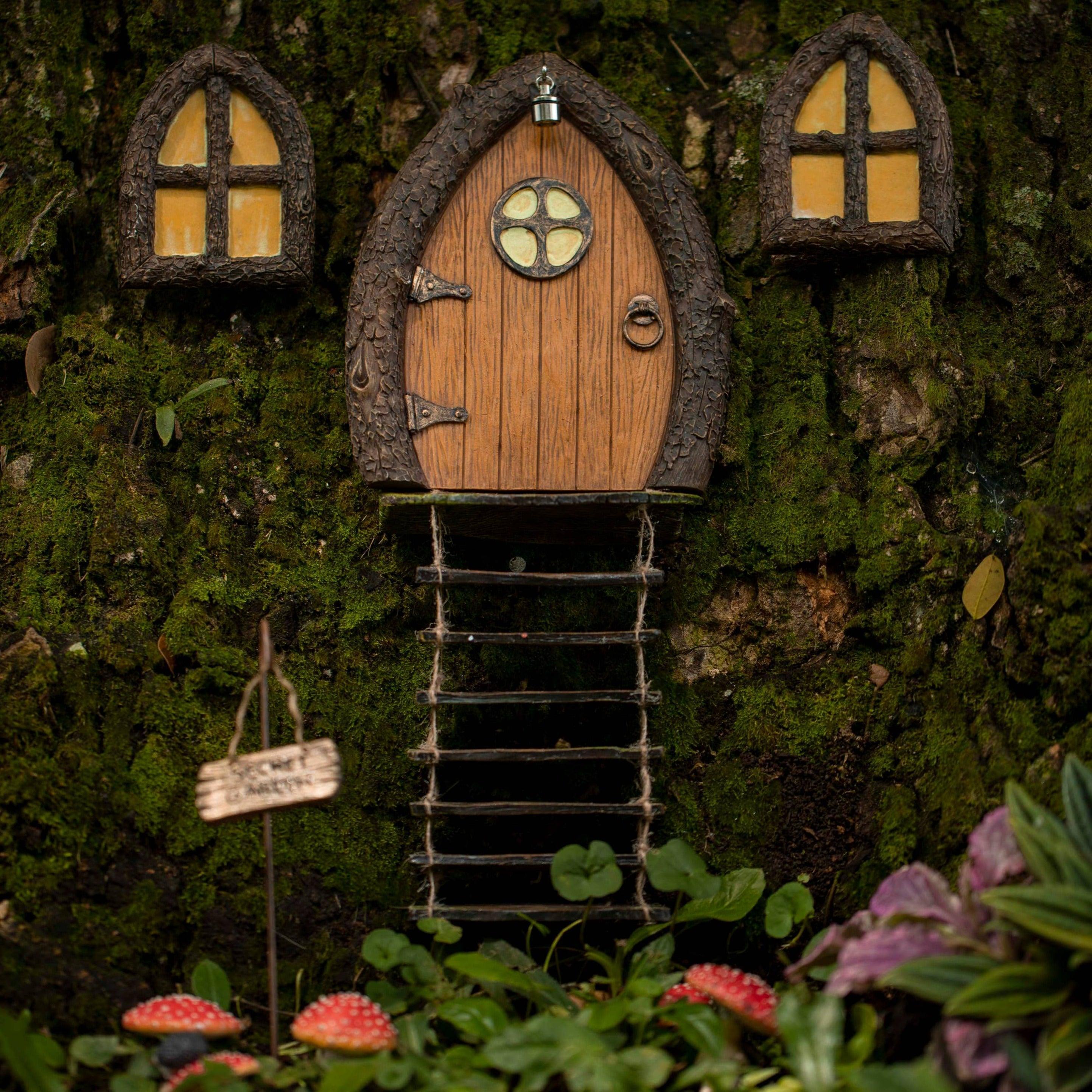 Fairy door with light and windows – Glow in The Dark