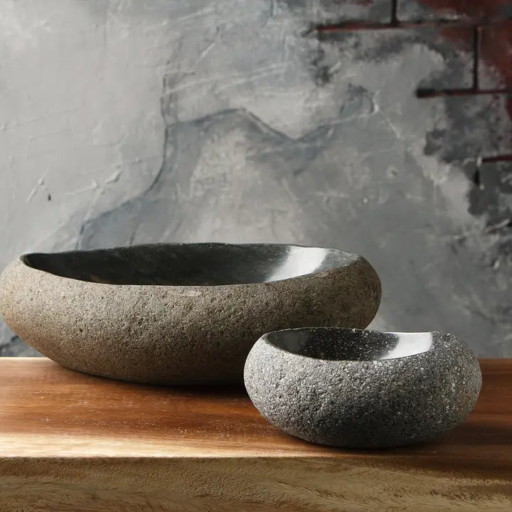 River Stone Bowl / Bird Bath