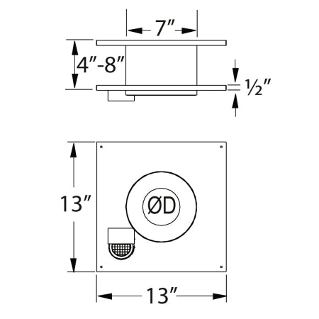 Kit de entrada de aire con dedal de pared de 3"