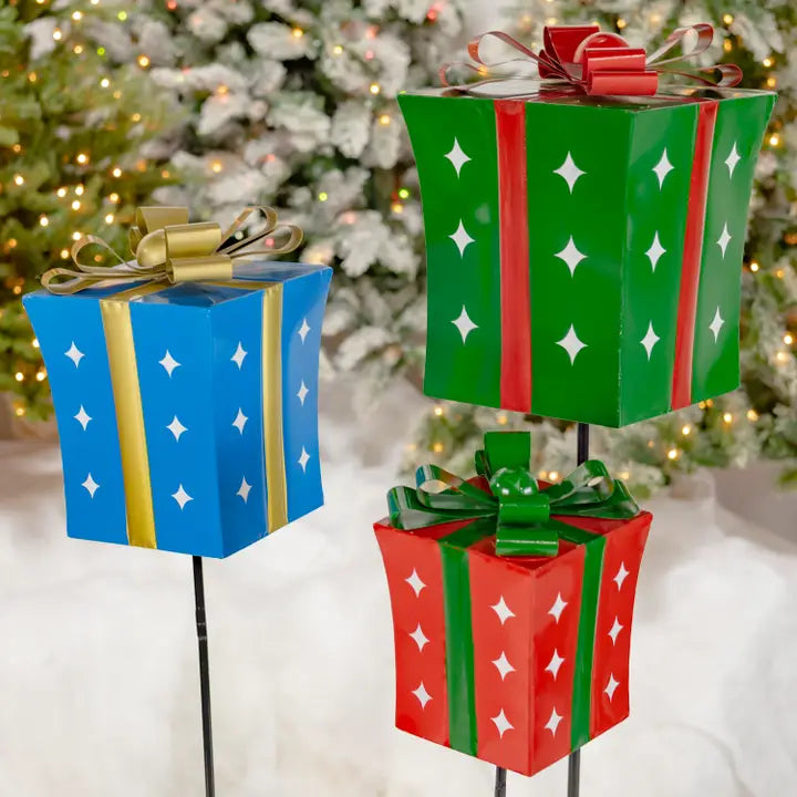 Estacas para cajas de regalo de Navidad
